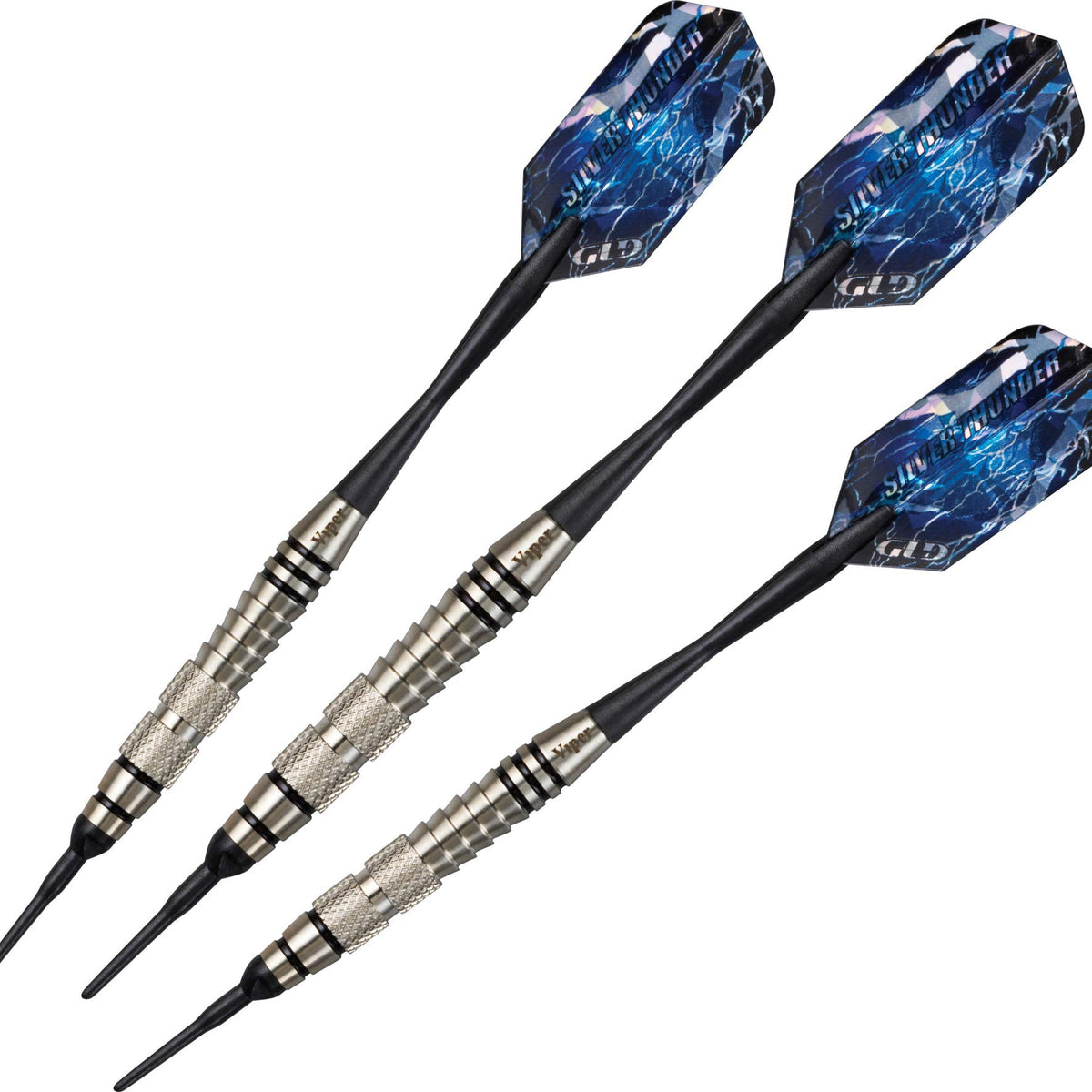 Viper Silver Thunder Soft Tip Darts, 2 Knurled Bands, 18 Grams