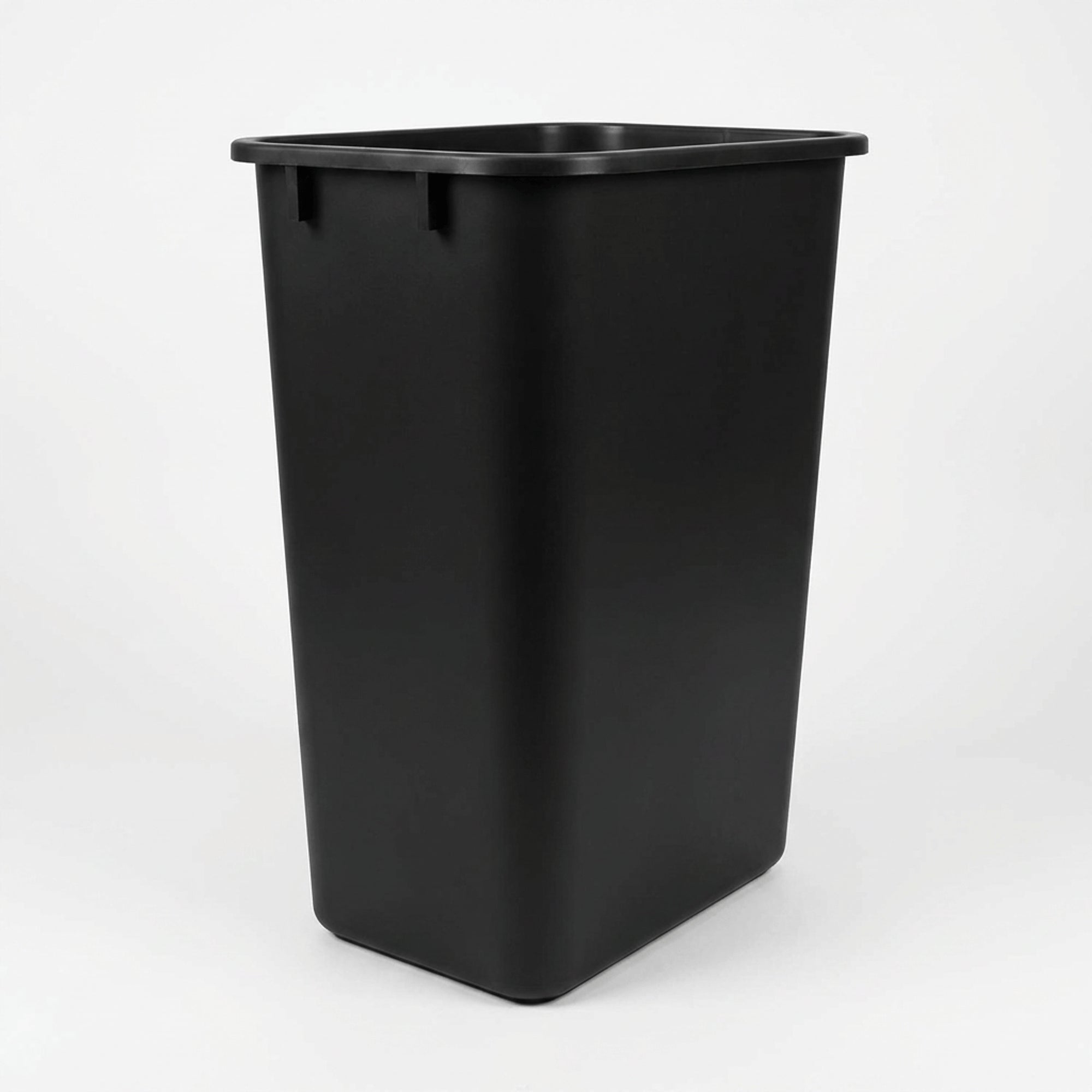 Storex Large Waste Basket 40 Quart (10 Gallon), Black, Case of 4 - Durable Open Top Rectangular Trash Can for Office, Kitchen & Home