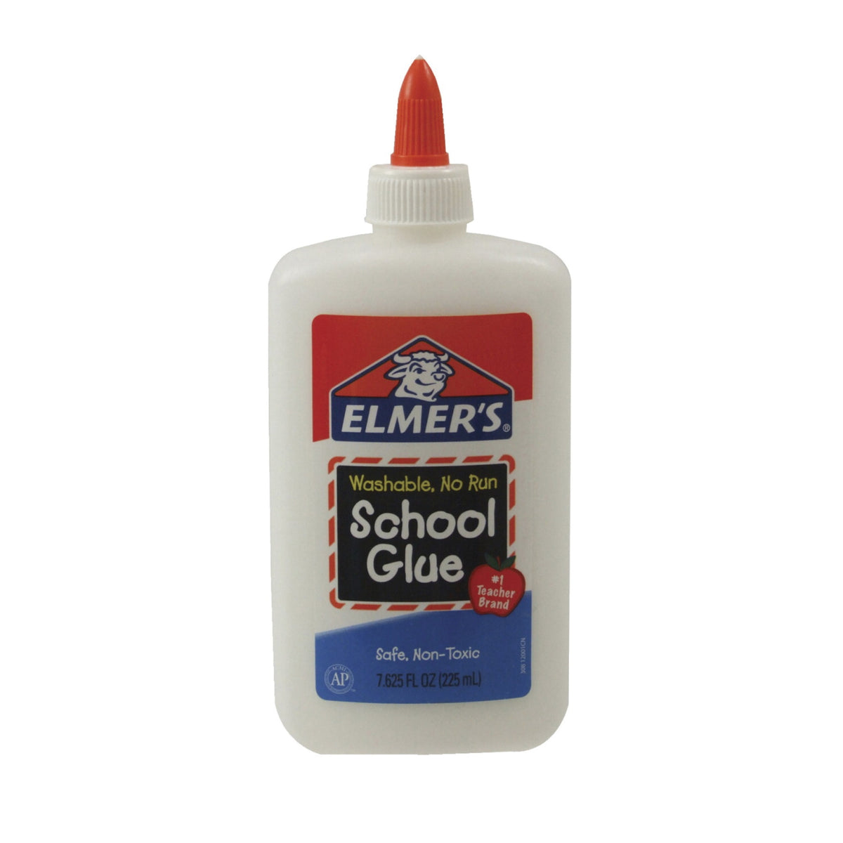 Elmer'S Washable No Run School Glue, 7.625 Ounces, White And Dries Clear