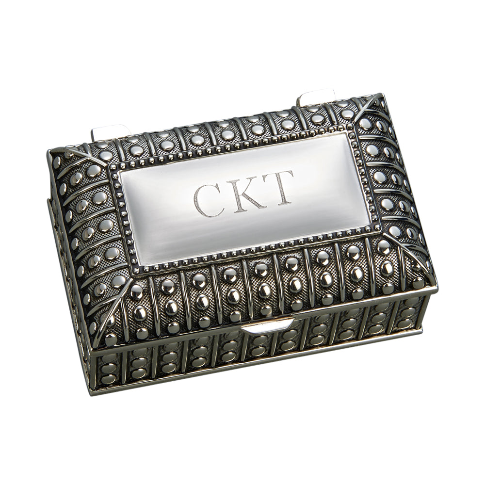 BEADED ANTIQUE RECT. BOX, SP 3.5 L X 2.