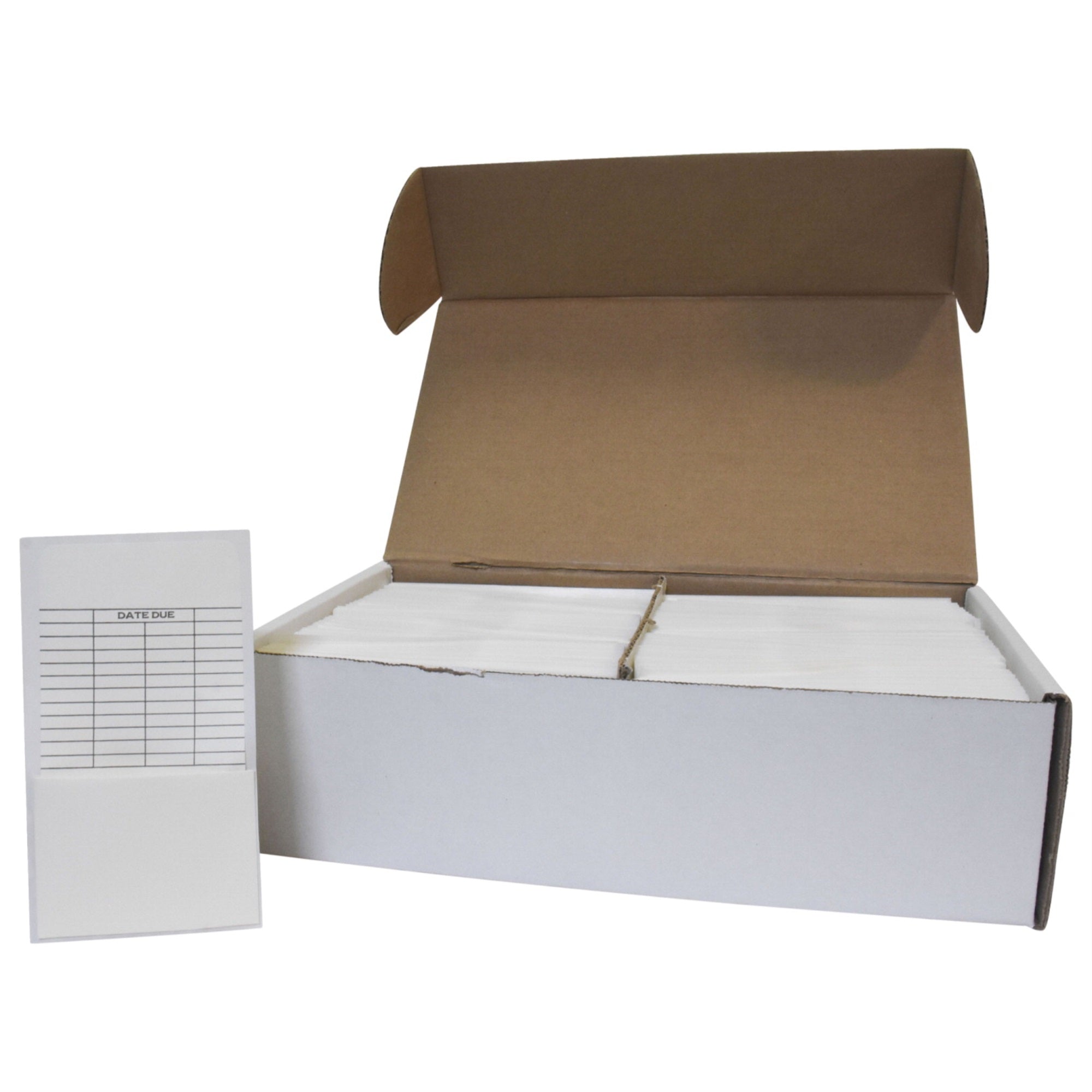 School Smart High Back Peel And Press Date Due Library Pocket With Grid, 3-1/2 X 6-1/4 Inches, Pack Of 500
