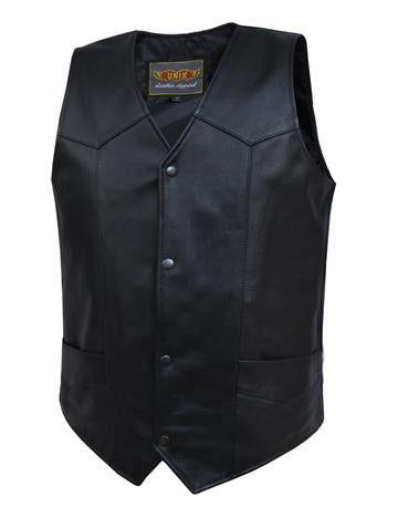 Mens PREMIUM traditional snap front vest ,BLK ,7XL