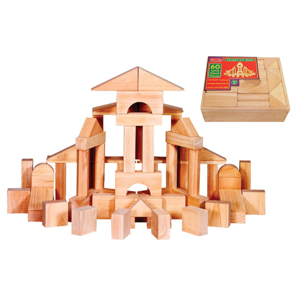 Melissa &Amp; Doug Standard Unit Blocks, Includes 60 Solid Wood Pieces