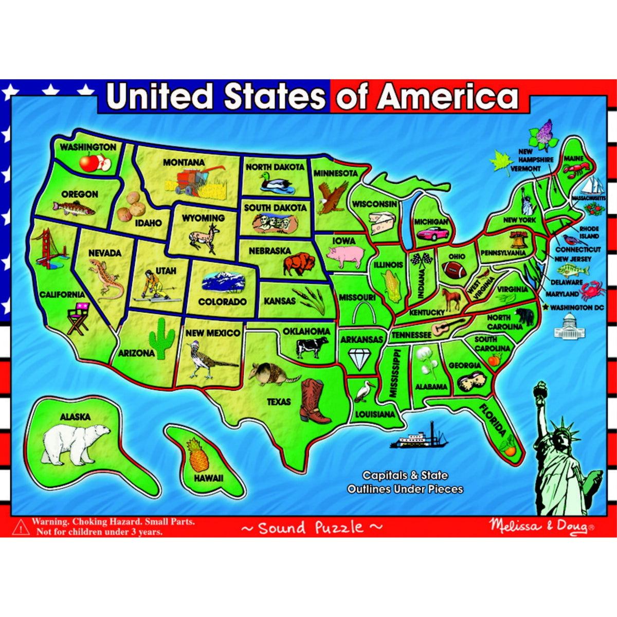 Melissa &Amp; Doug Usa Map Sound Puzzle