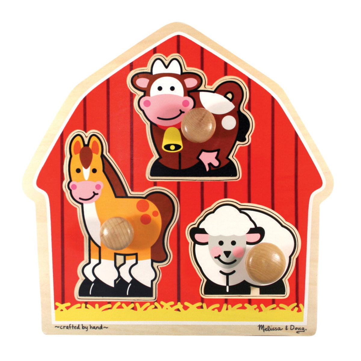 Melissa &Amp; Doug Barnyard Animals Jumbo Knob Puzzle