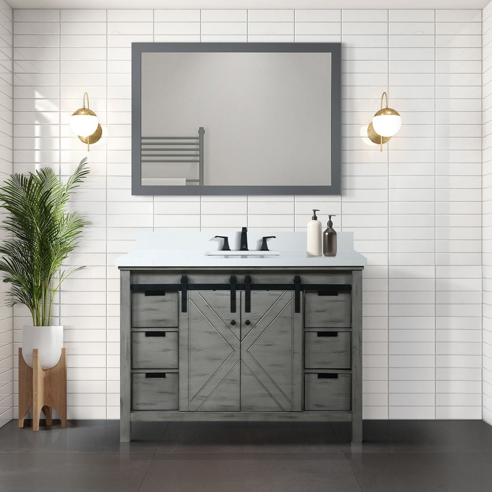 Ash Grey Bath Vanity 48 in. W x 22 in. D