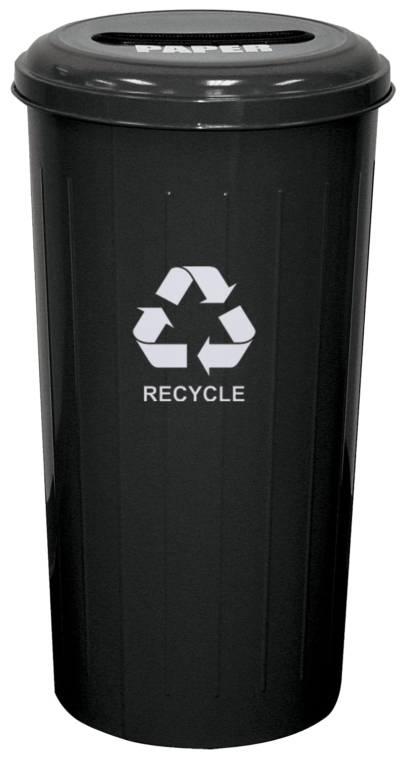 10/1Stbk-Vv Ergode Paper Collector - Tall Round Recycling Wastebasket With Top, Ideal For Paper And Newspaper Recycling, Space-S