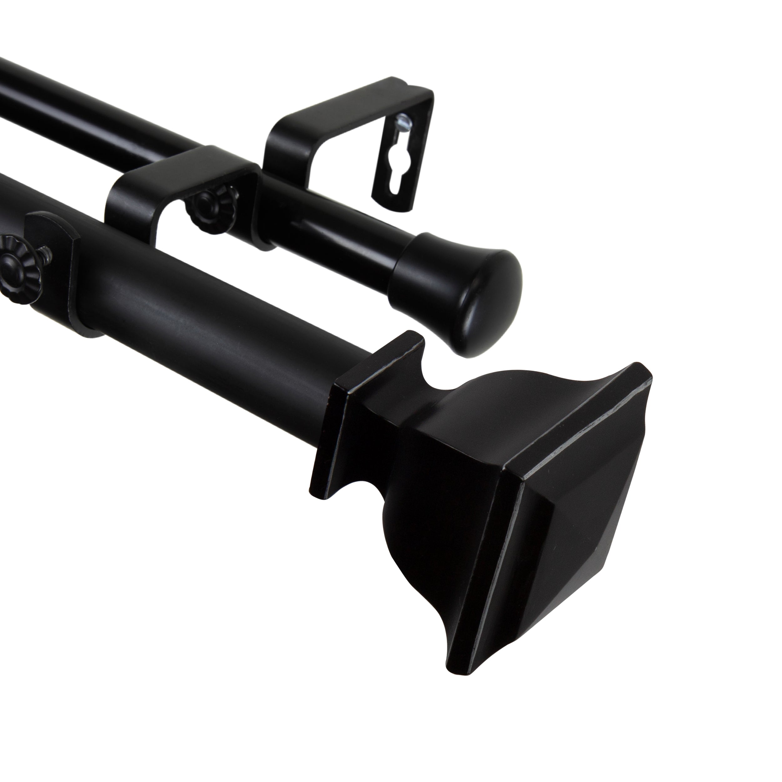 Osborne Double Curtain Rod 1 inch 48-84 inch - Black