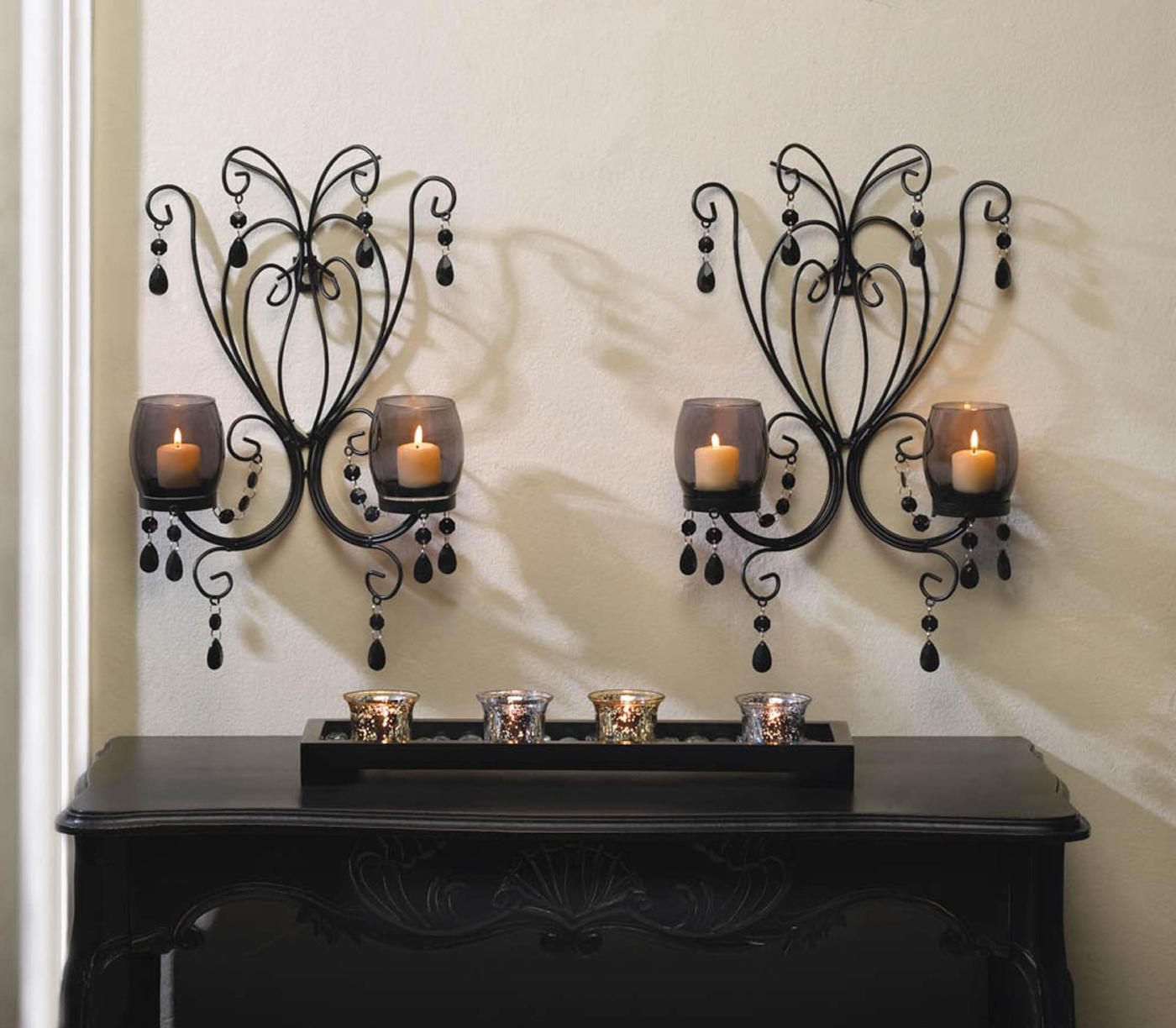 Accent Plus 57071233 Black Jewels Wall Sconces