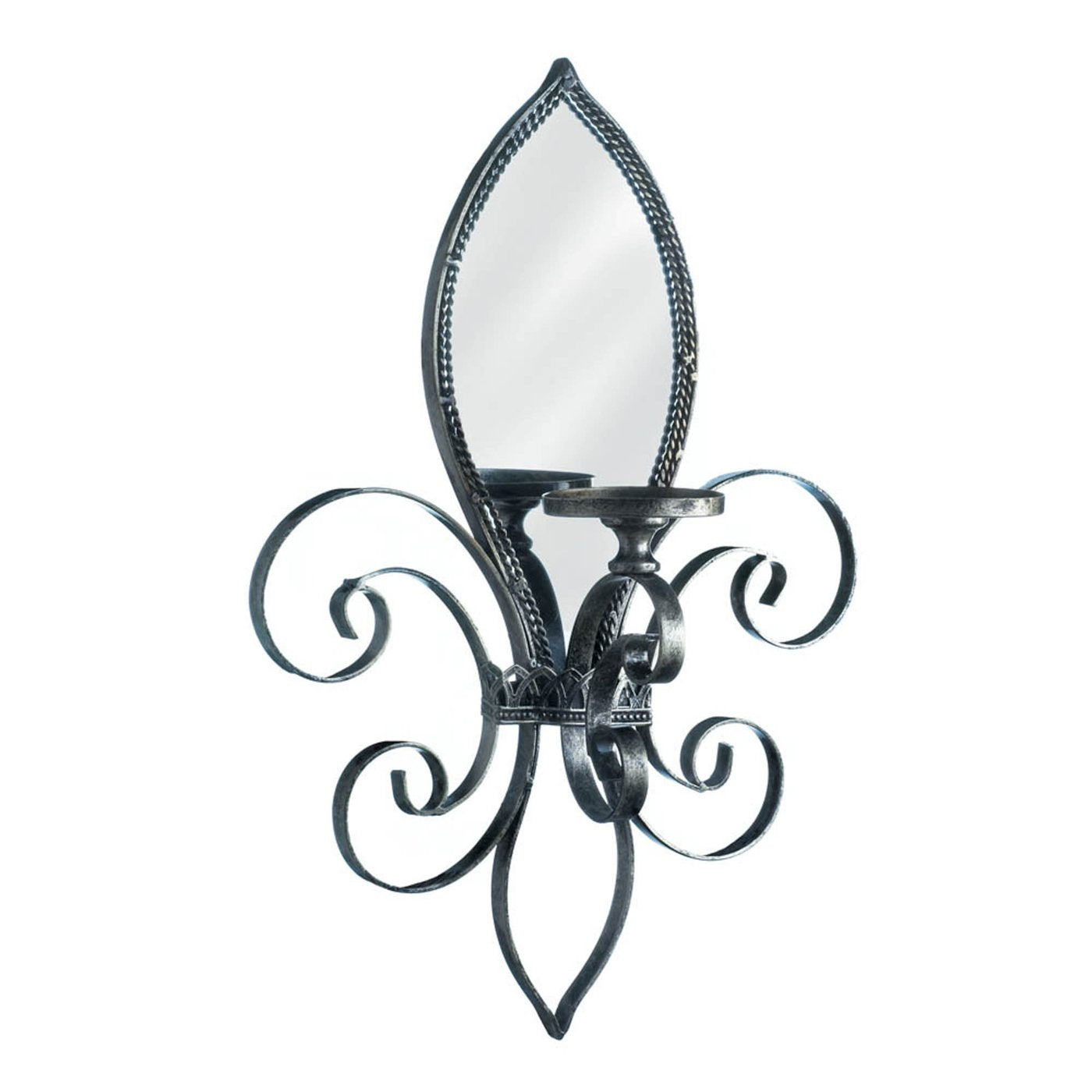 FLEUR-DE-LIS MIRRORED WALL SCONCE