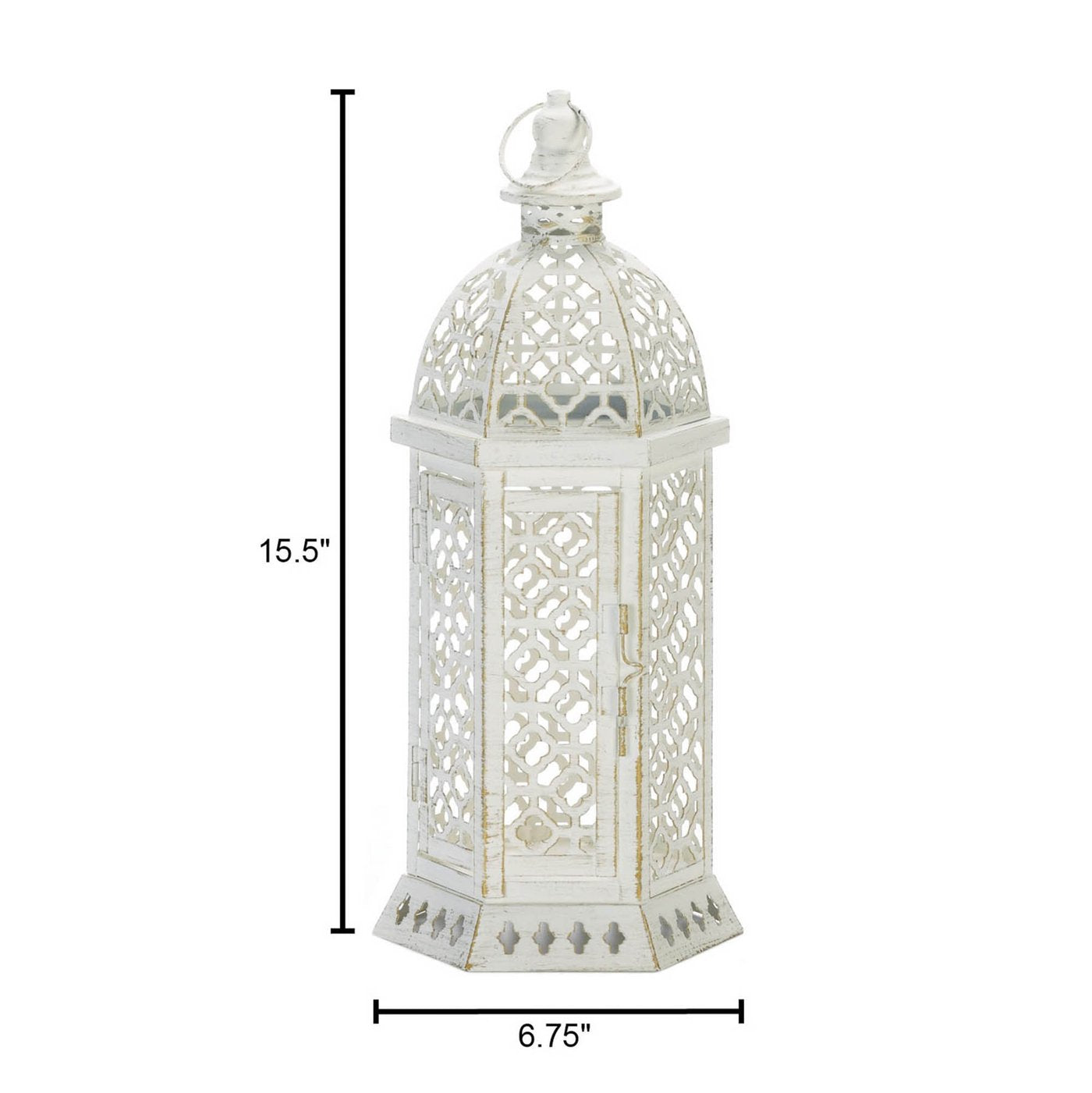 Accent Plus 10018608 Cutwork Hexagon Lantern, Multicolor