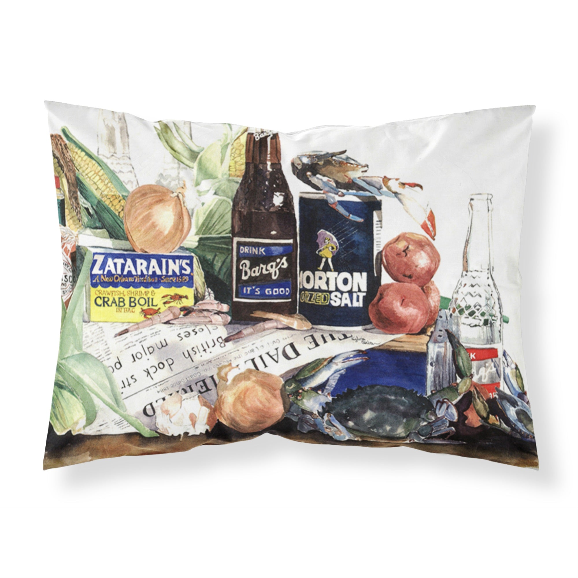 Caroline'S Treasures 1002Pillowcase Bar'S, Crabs And Spices Moisture Wicking Fabric Standard Pillowcase, Large, Multicolor