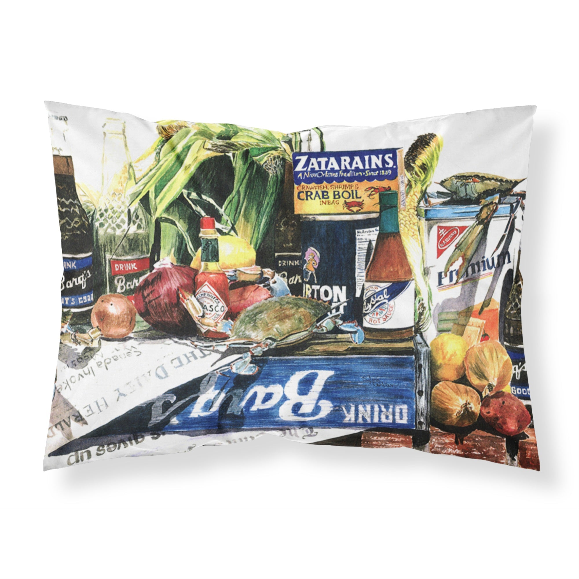 Caroline'S Treasures 1008Pillowcase Crab In The Middle Moisture Wicking Fabric Standard Pillowcase, Large, Multicolor
