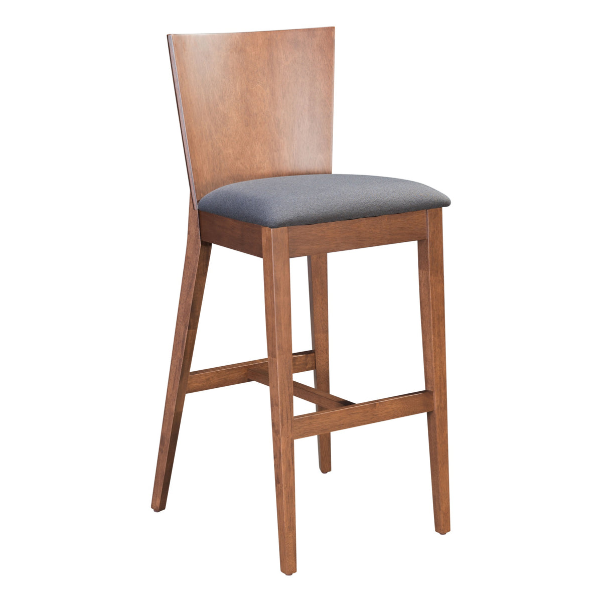 Ambrose Barstool (Set Of 2) Walnut And Gray
