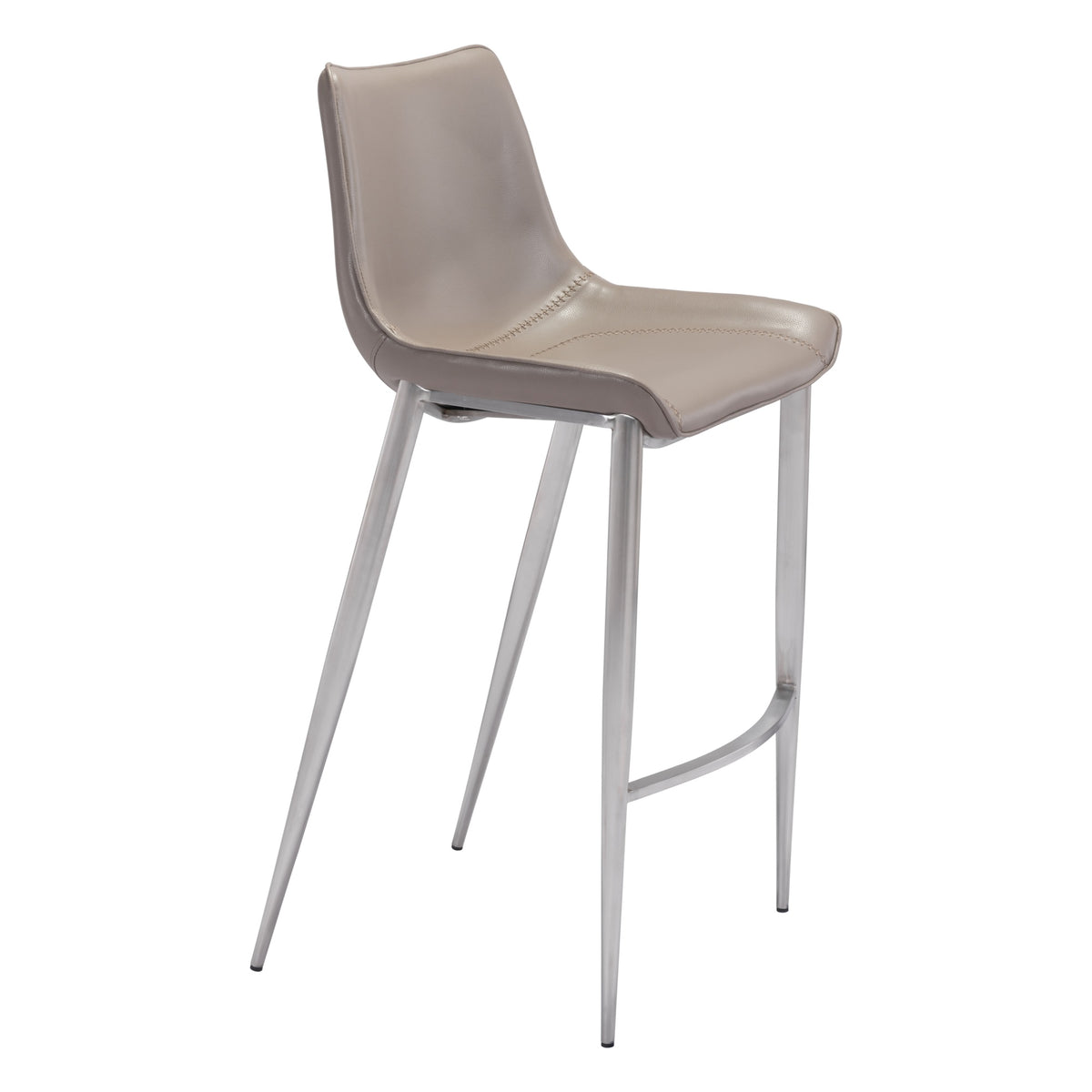 Magnus Barstool (Set Of 2) Brown And Silver