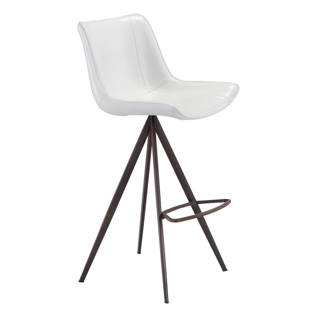 Aki Barstool (Set Of 2) White And Walnut