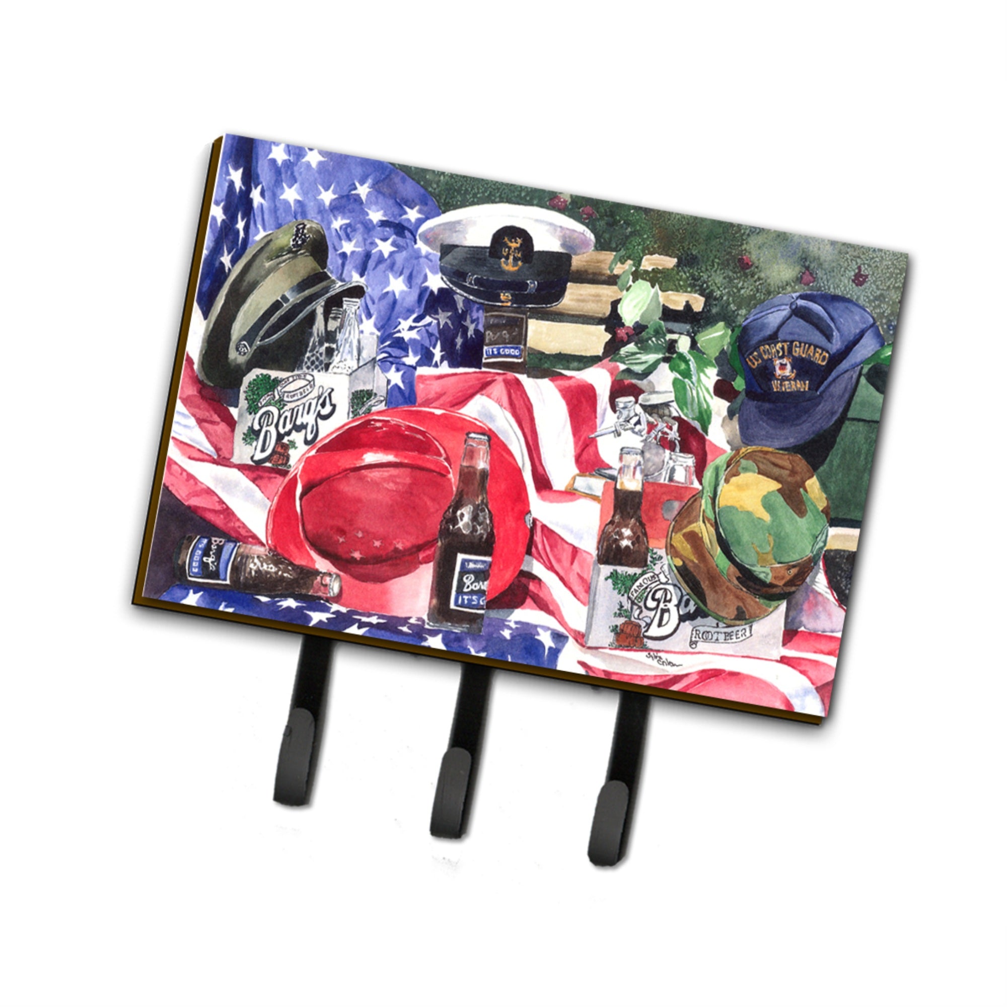 Caroline'S Treasures 1012Th68 Barq'S And Armed Forces Leash Holder Or Key Hook, Large, Multicolor
