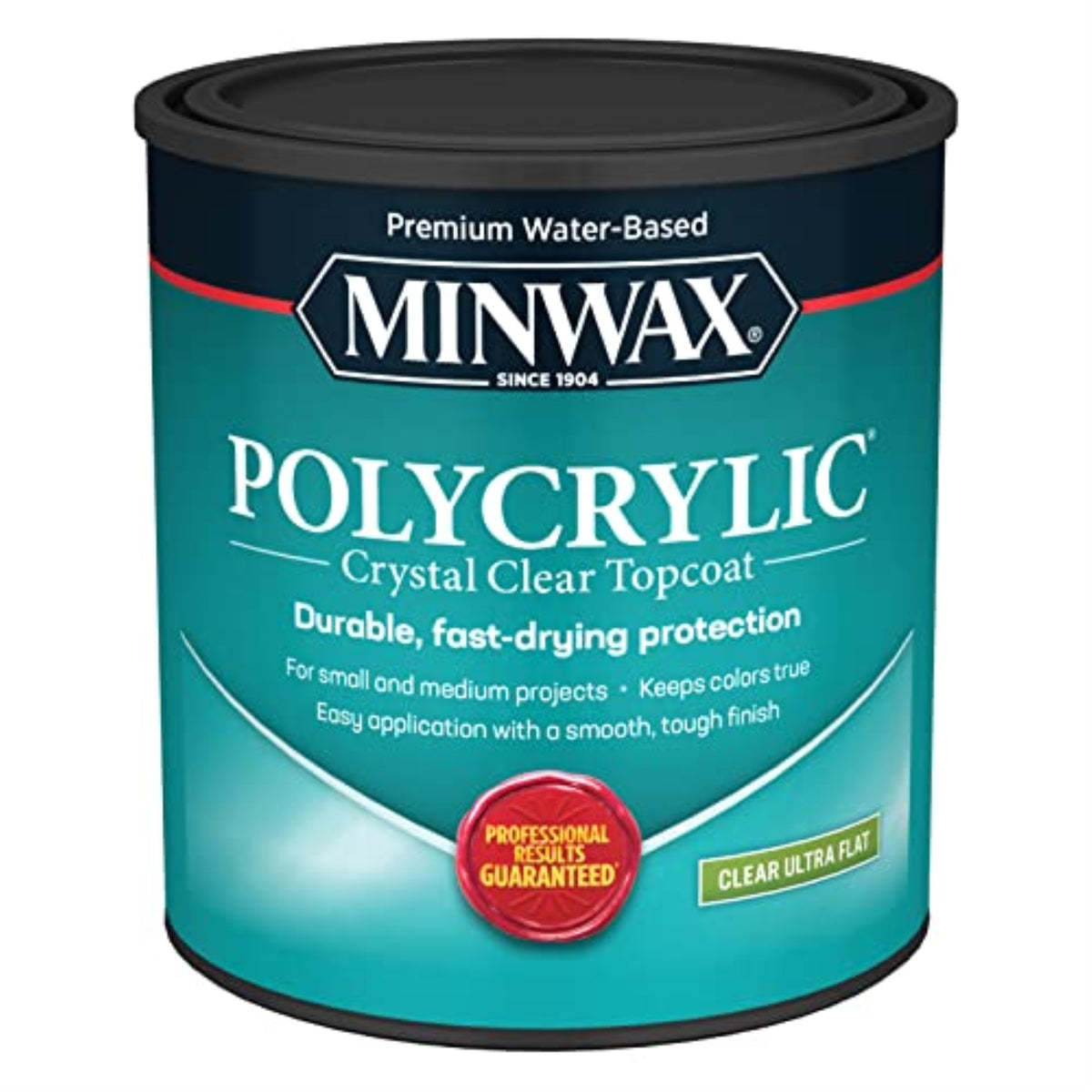 1015195 Plcrlc Prtctv Fnsh 1Qt Minwax Polycrylic Ultra Flat Crystal Clear Water-Based Polyurethane 1 Qt (Pack Of 4)