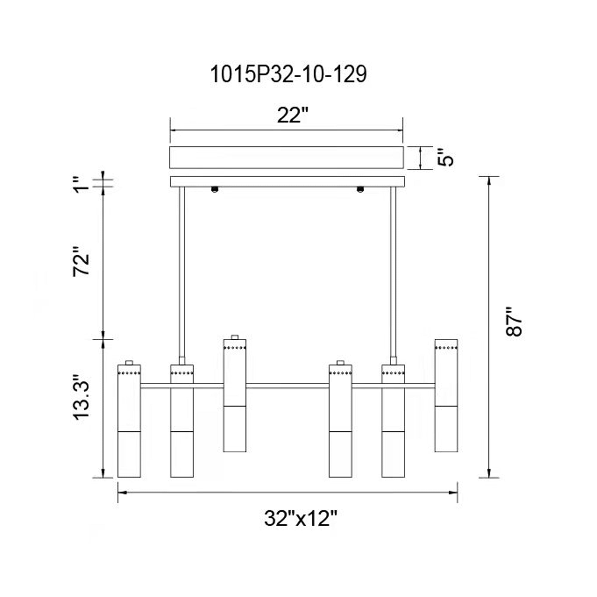 10 Light Down Chandelier With Matte Black & Satin Gold Finish