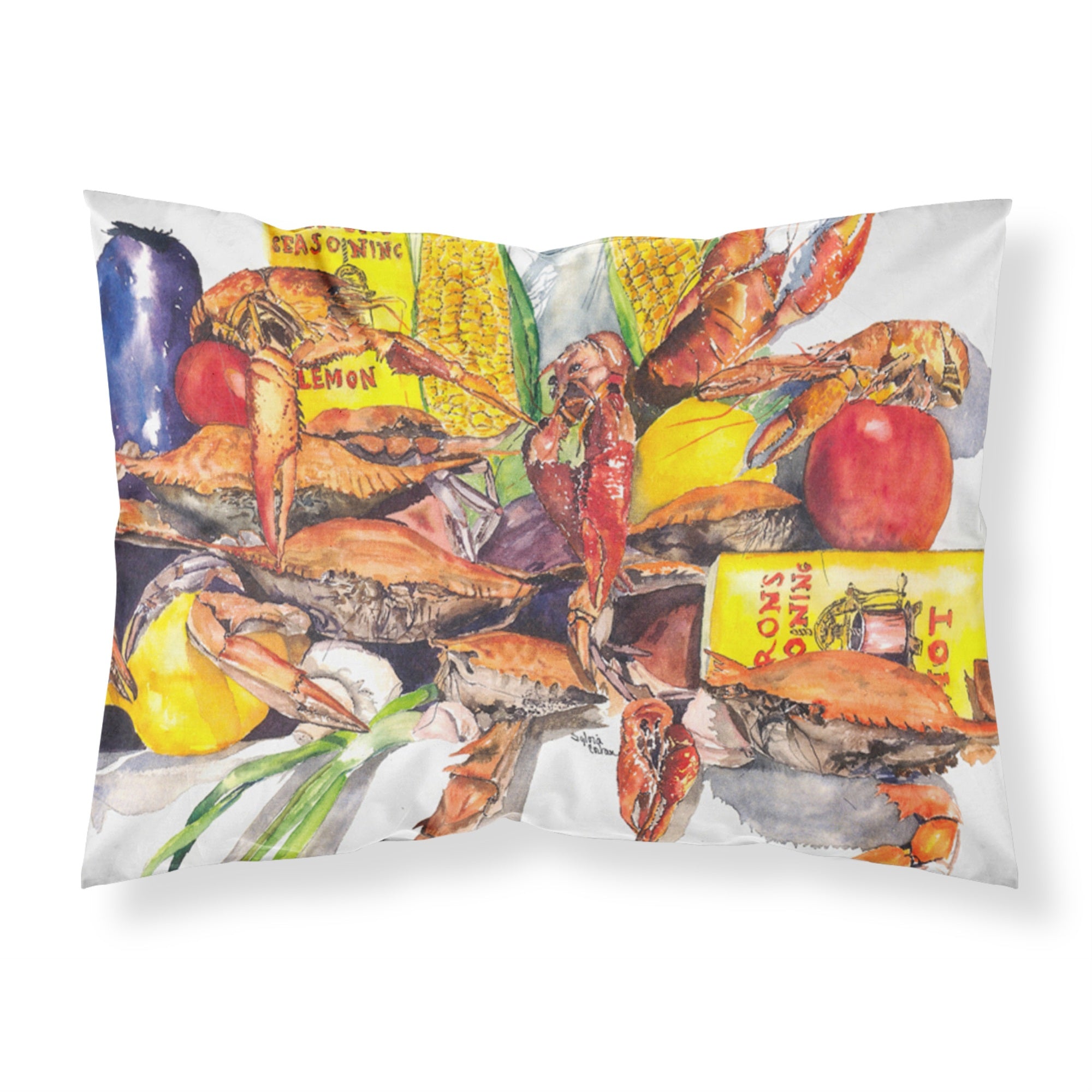 Caroline'S Treasures 1016Pillowcase Vernon'S And Crabs Moisture Wicking Fabric Standard Pillowcase, Large, Multicolor