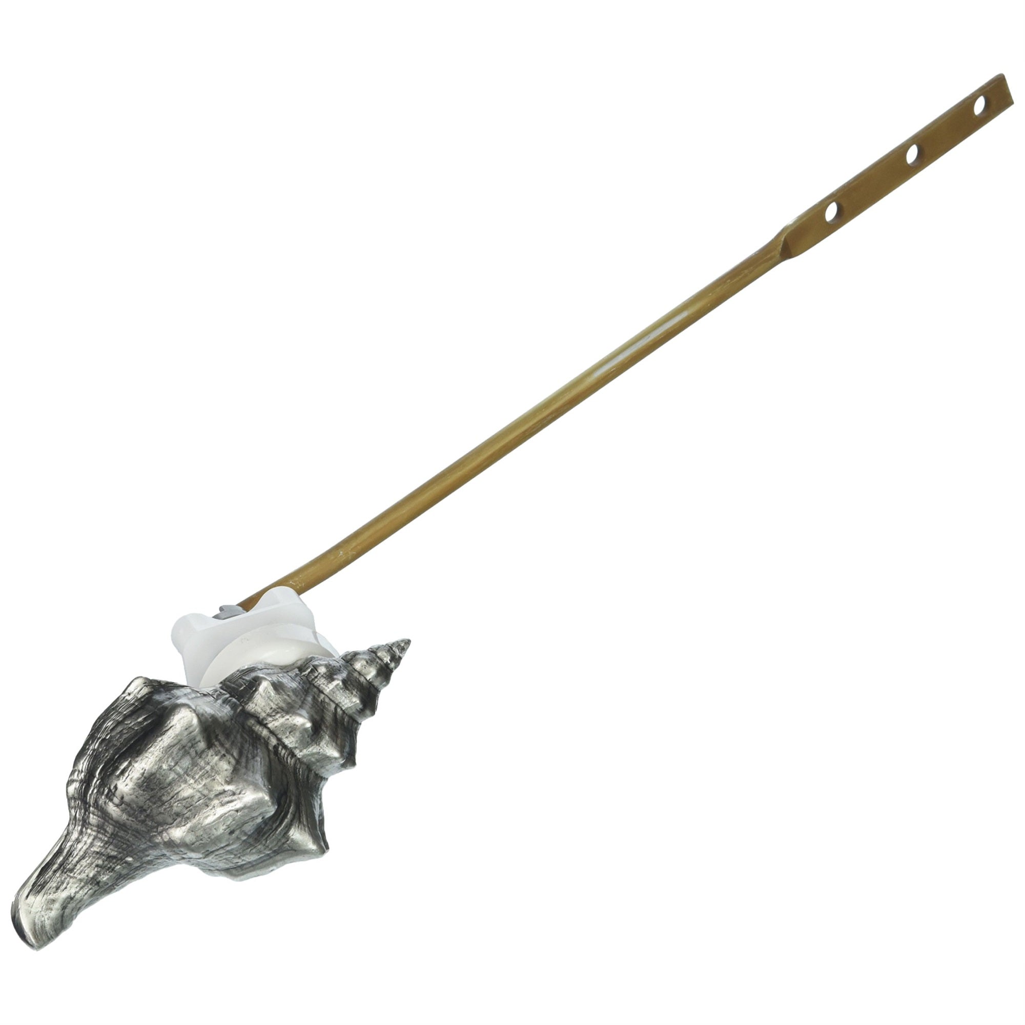 Seashell Decorative Toilet Flush Handle Front Mount- Satin Pewter
