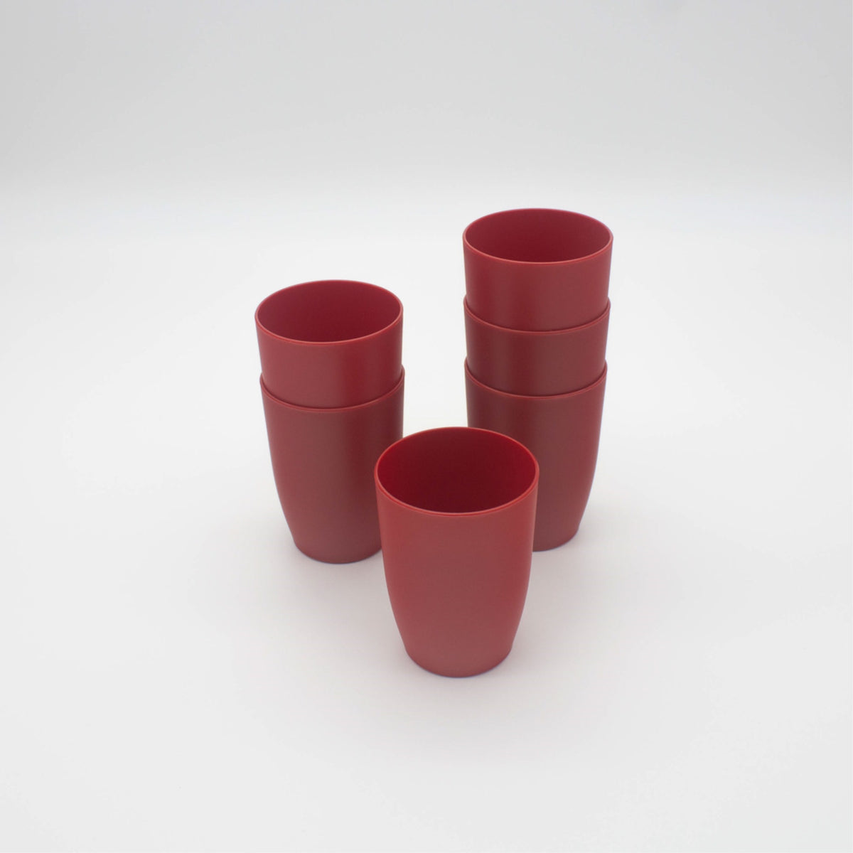 6-Pcs Plastic Tumbler Set Coza 9Oz Guava Red