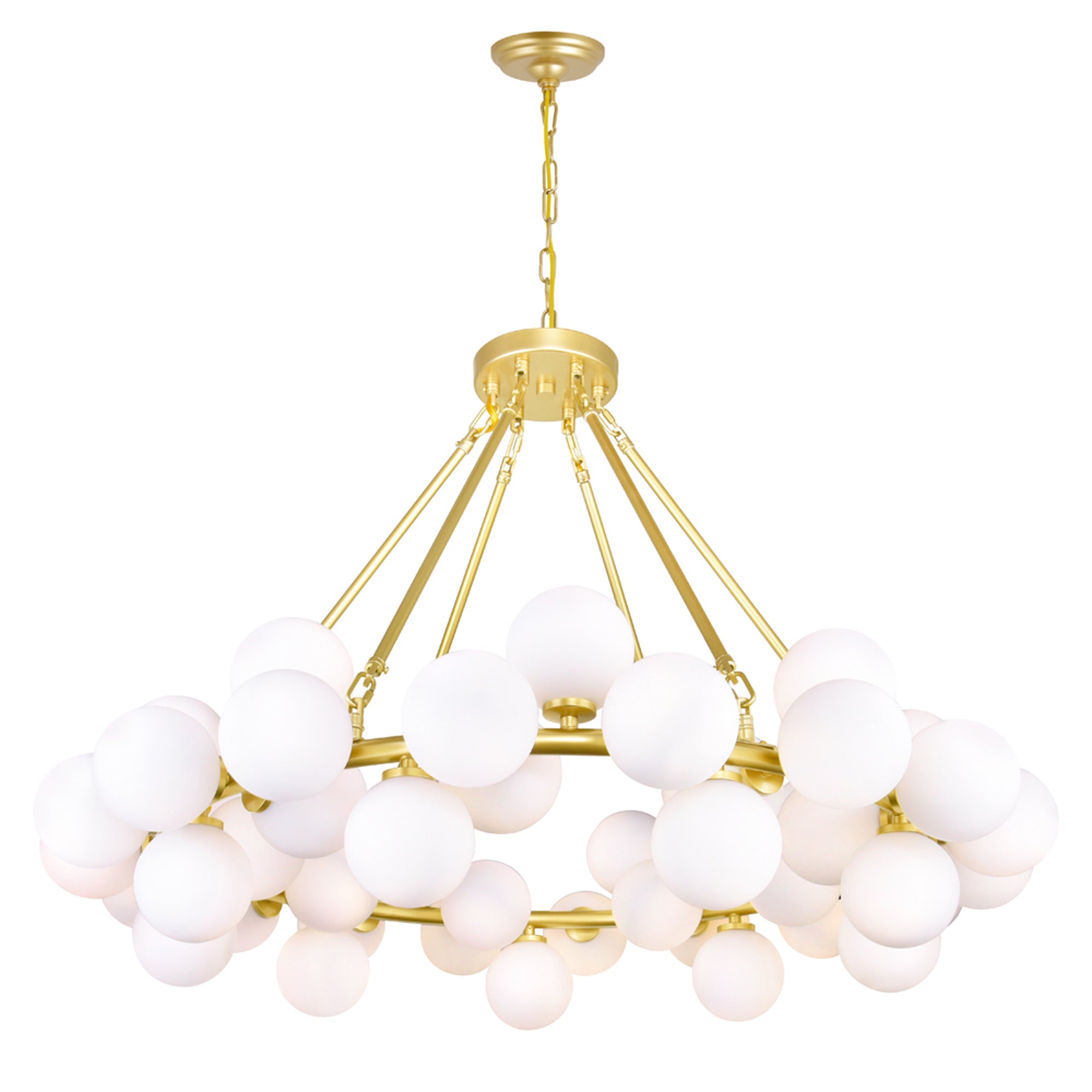 45 Light  Chandelier With Satin Gold Finish