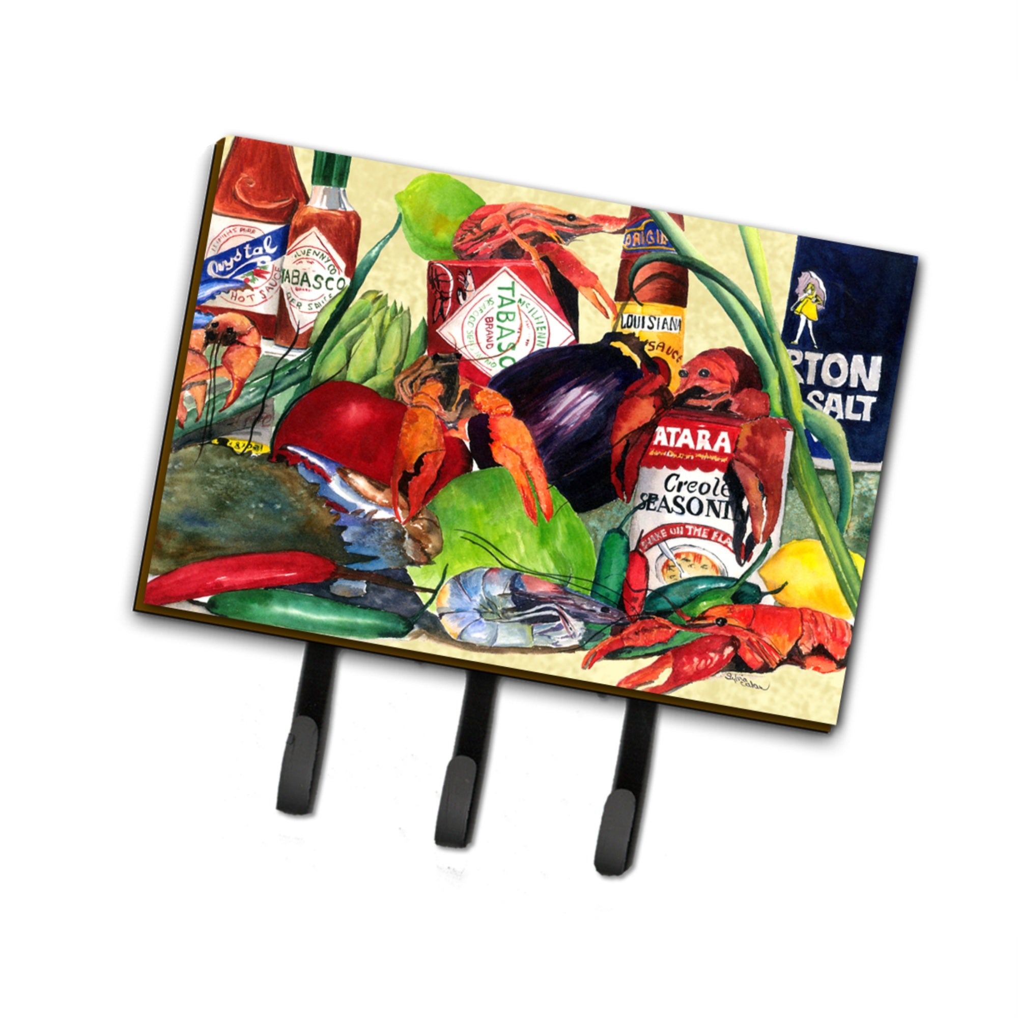 Caroline'S Treasures 1020Th68 Spices And Crawfish Leash Holder Or Key Hook, Large, Multicolor