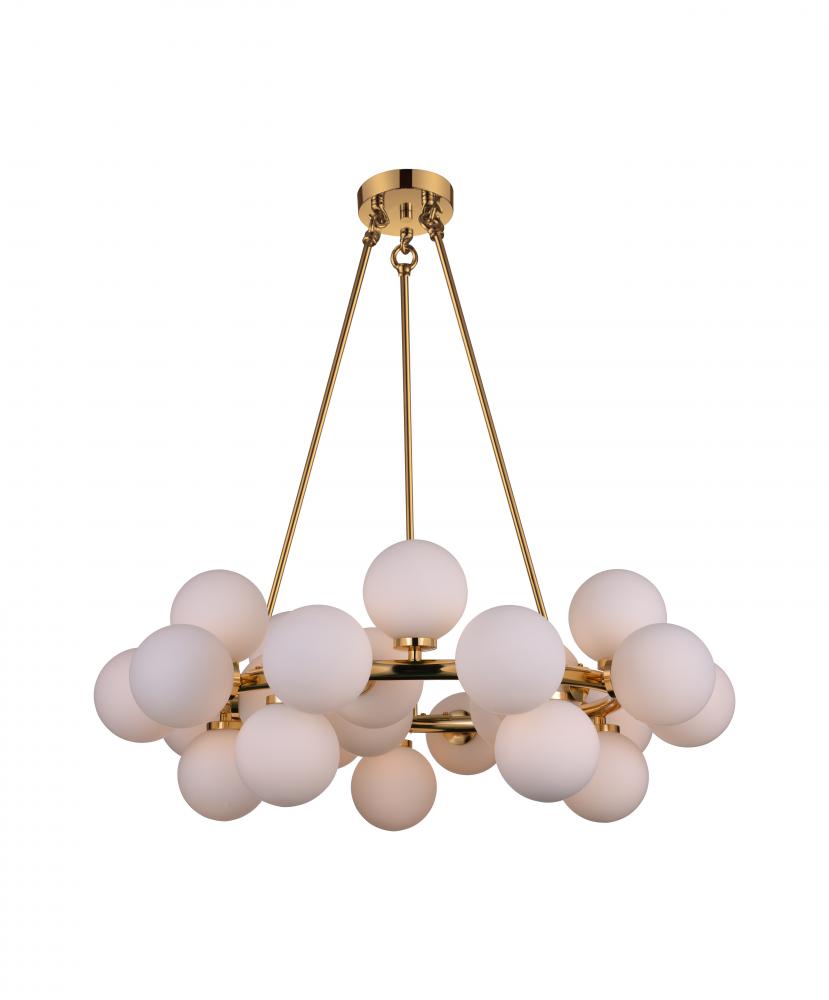 25 Light  Chandelier With Satin Gold Finish