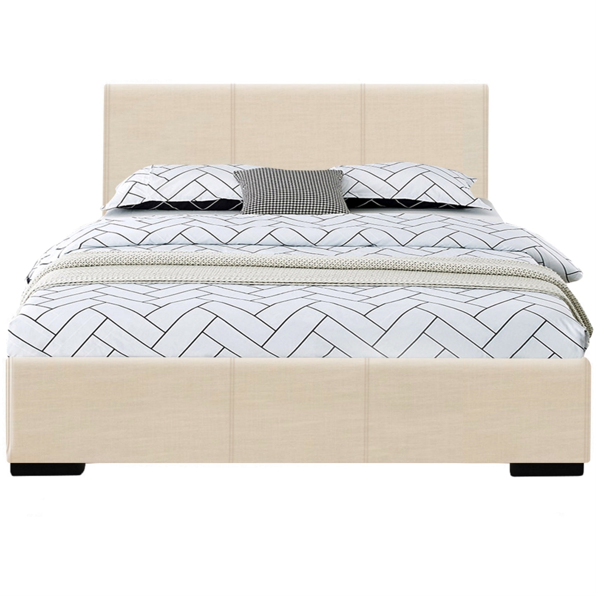 Abbey Platform Bed, Beige, Full
