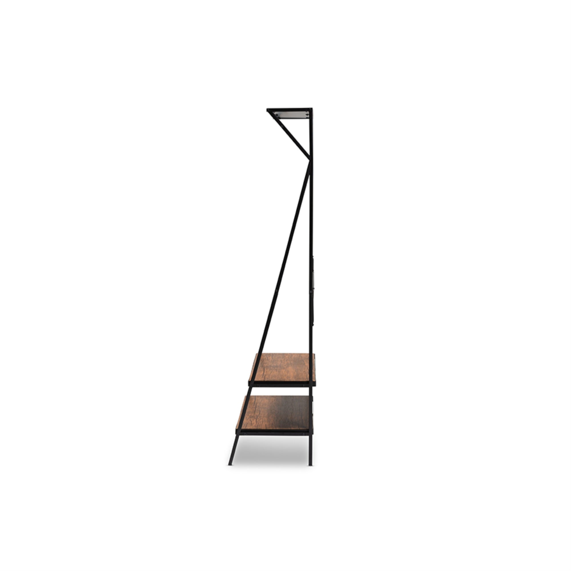Baxton Studio Laima Vintage Rustic Industrial Distressed Wood And Black Metal Finished Entryway Coat Hanger