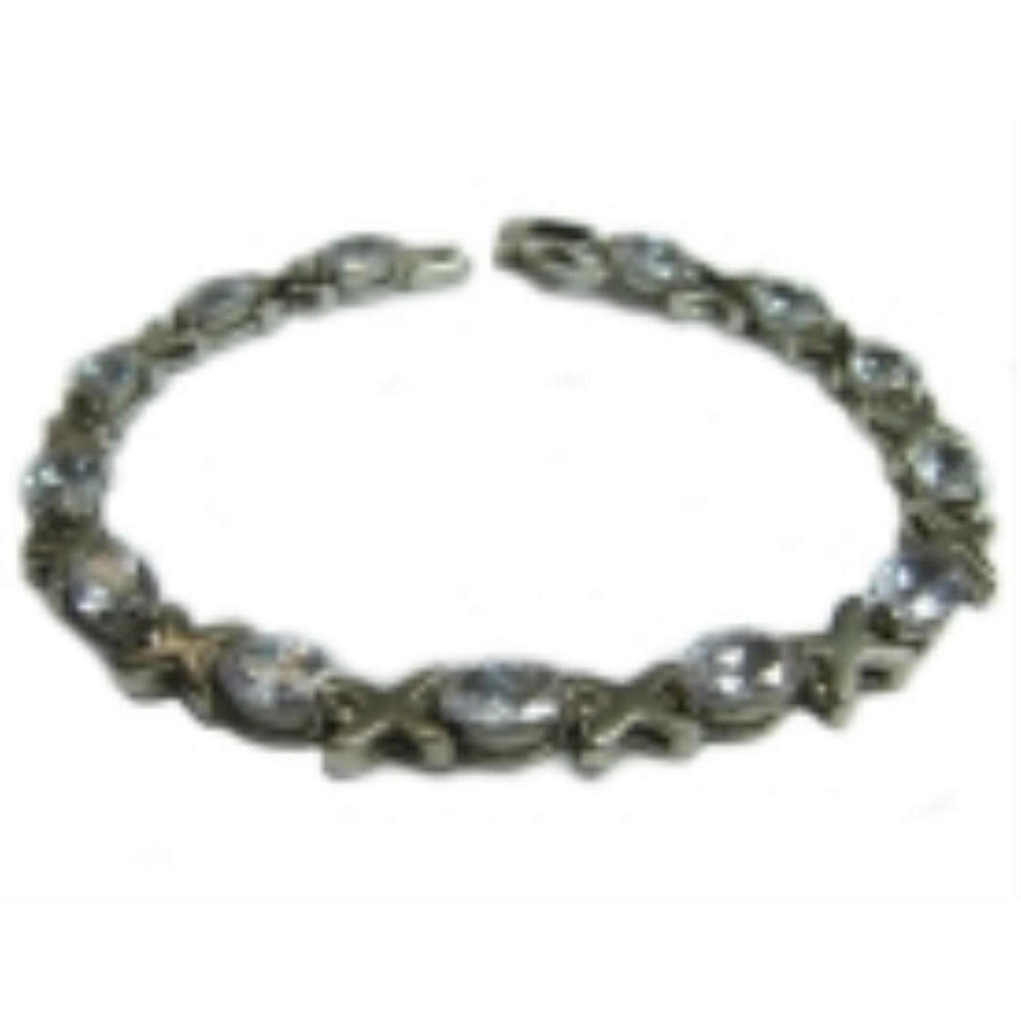 Sterling Bracelet w/ Clear Oval Crystals