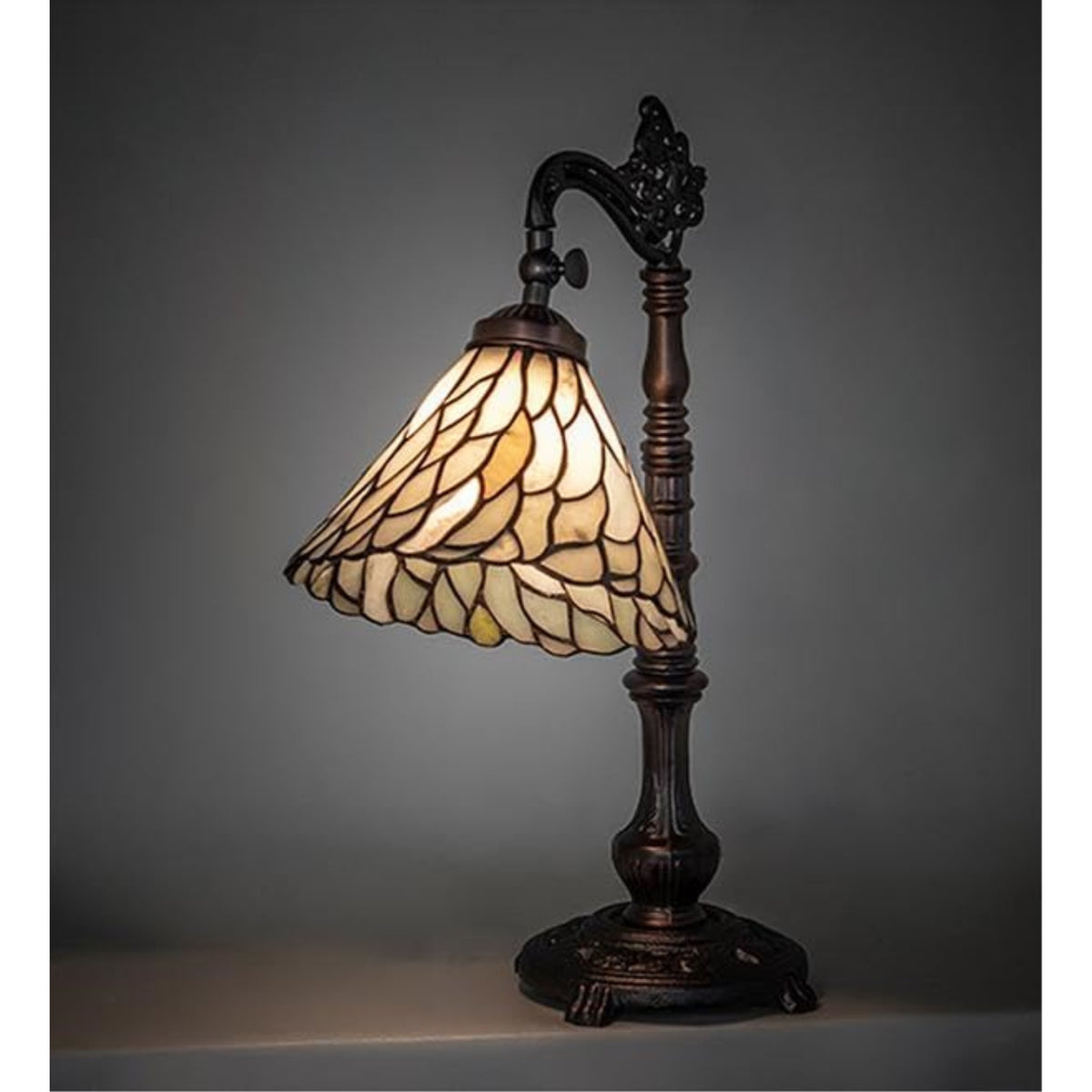 20' High Willow Jadestone Bridge Arm Table Lamp