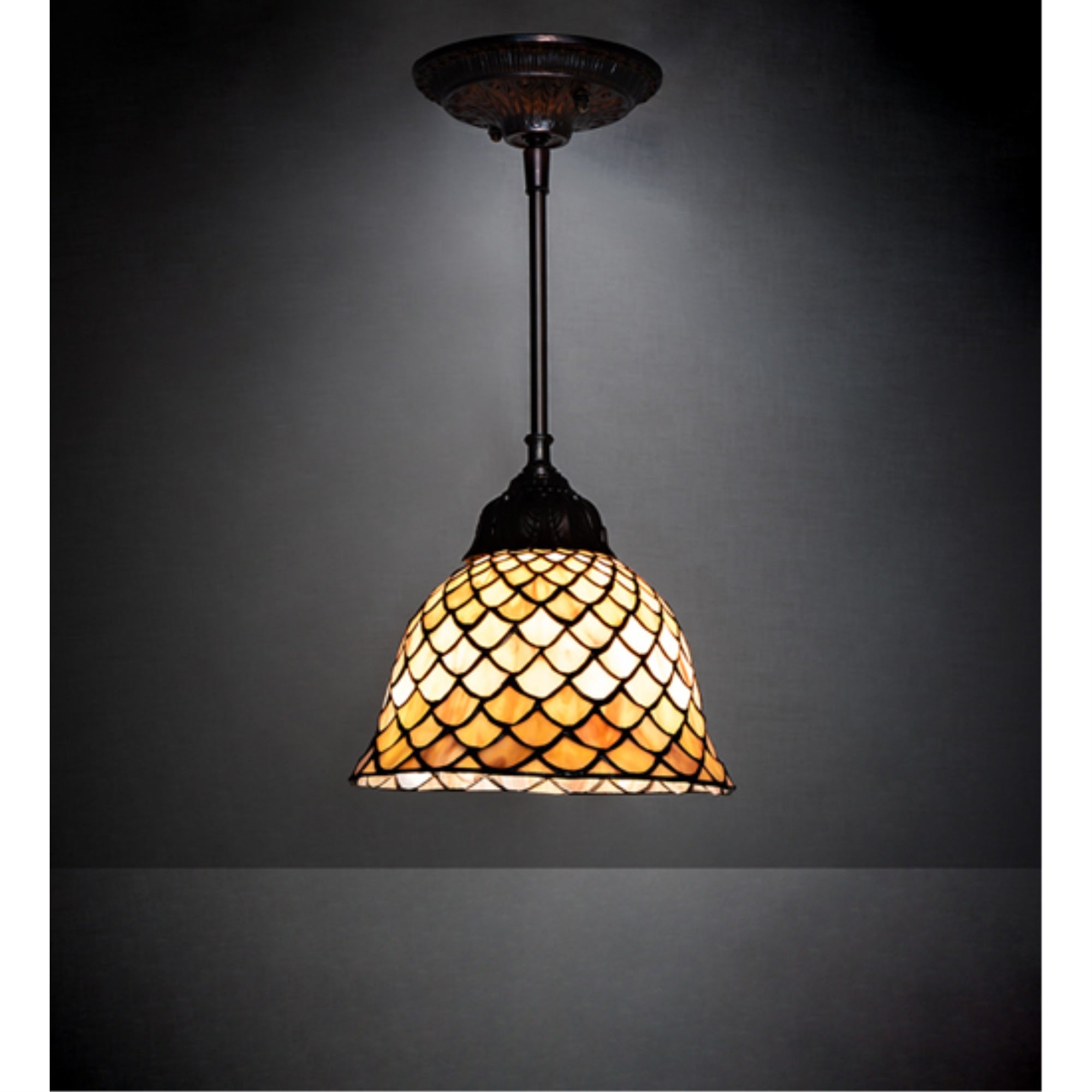8' Wide Tiffany Fishscale Mini Pendant