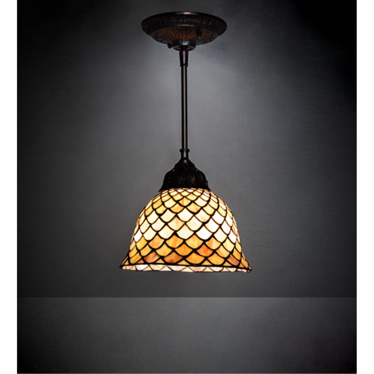 8' Wide Tiffany Fishscale Mini Pendant