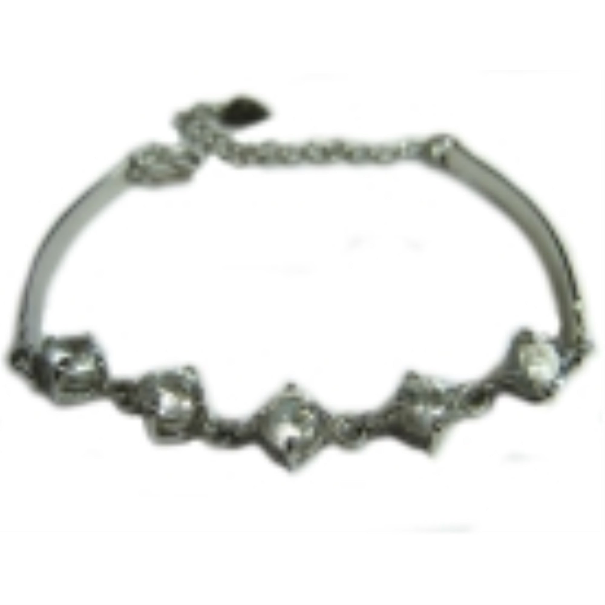 Sterling Bracelet w/ Round Clear Crystals