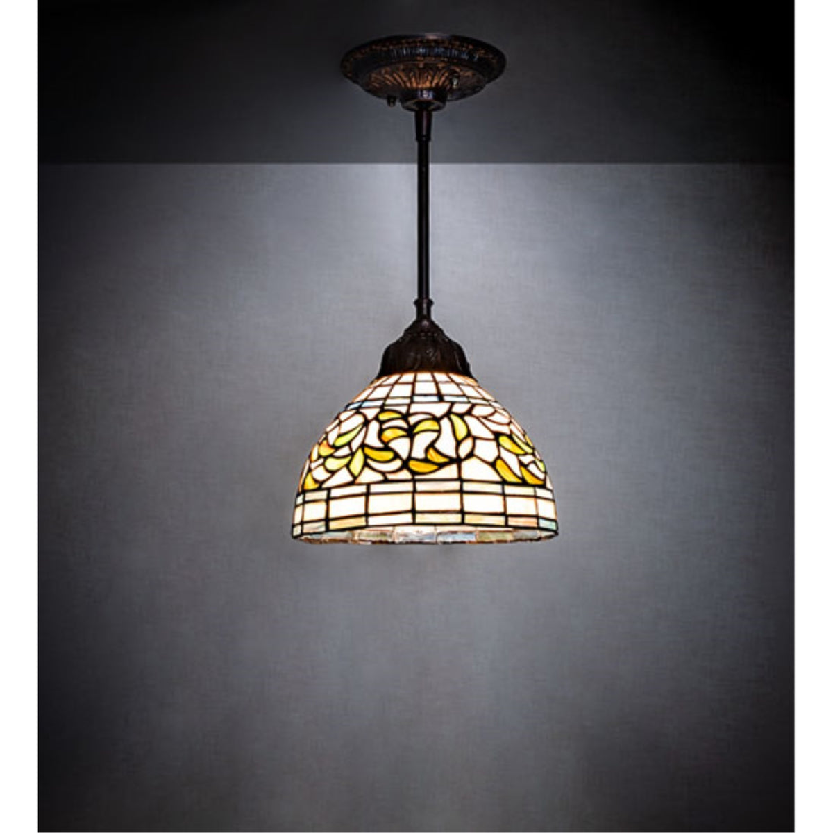 8' Wide Tiffany Turning Leaf Mini Pendant