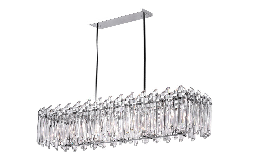 10 Light Chandelier With Chrome Finish