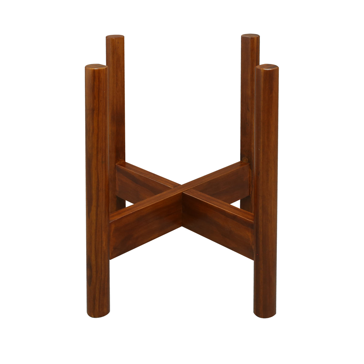 Mid-Century Modern Wood Plant Display Stand, Fit Up To 12', Plant And Pot Not Included - Antique Mahogany