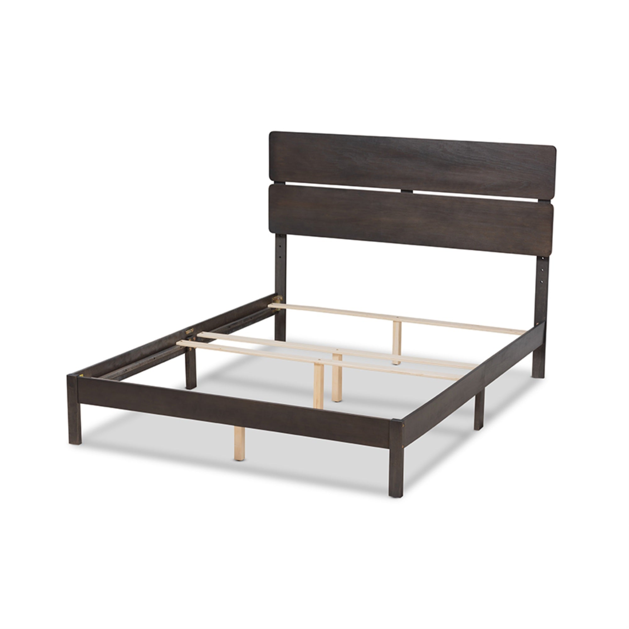 Baxton Studio Anthony Modern And Contemporary Dark Grey Oak Finished Wood Queen Size Panel Bed