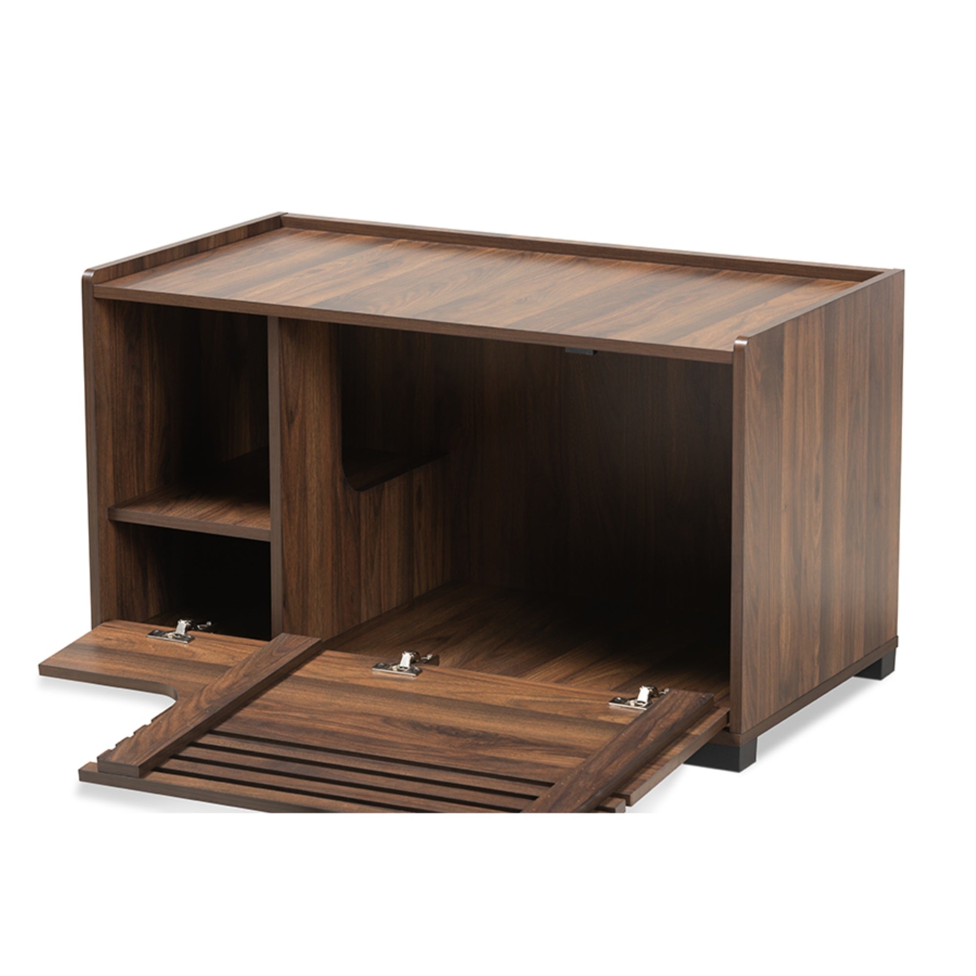 Baxton Studio Claire Modern And Contemporary Walnut Brown Finished Cat Litter Box Cover House