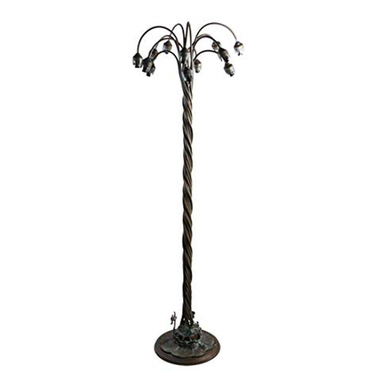 61' High Bronze Lily 12 Light Floor Base