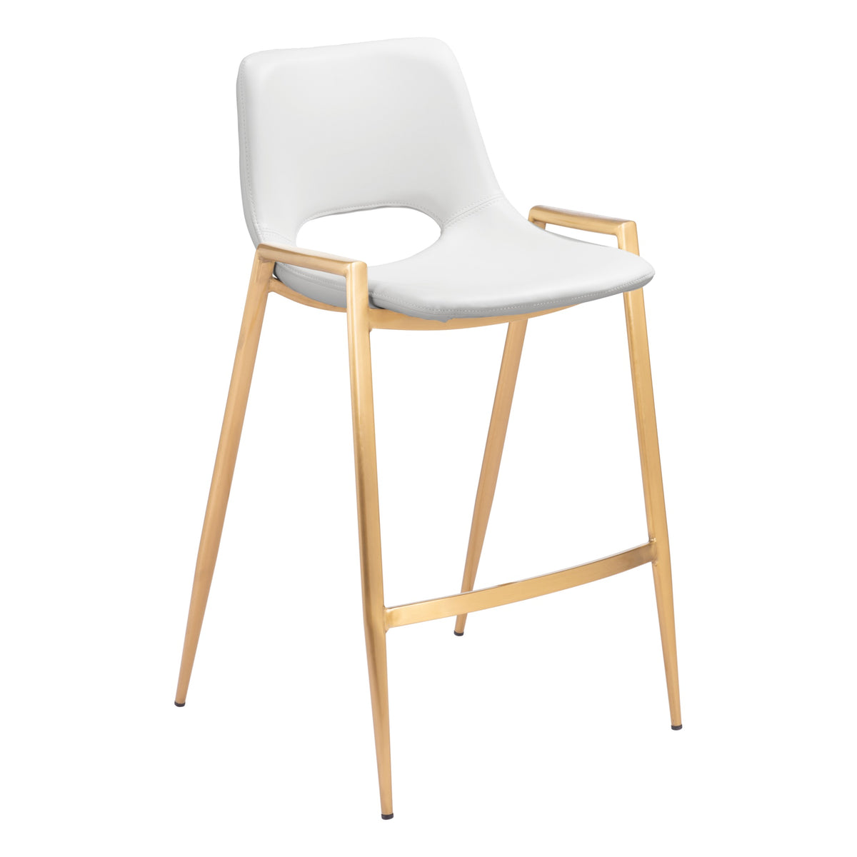 Desi Counter Stool (Set Of 2) White And Gold