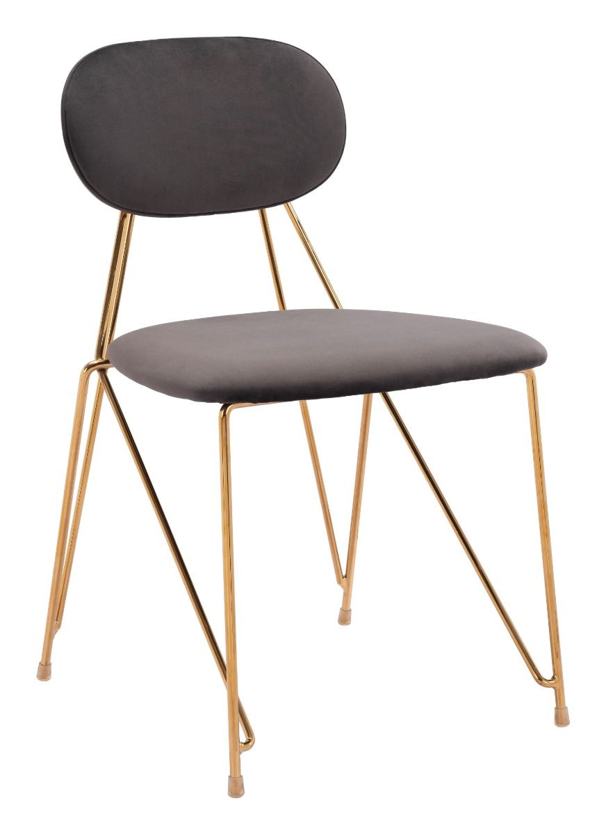 Georges Dining Chair (Set Of 2) Gray & Gold