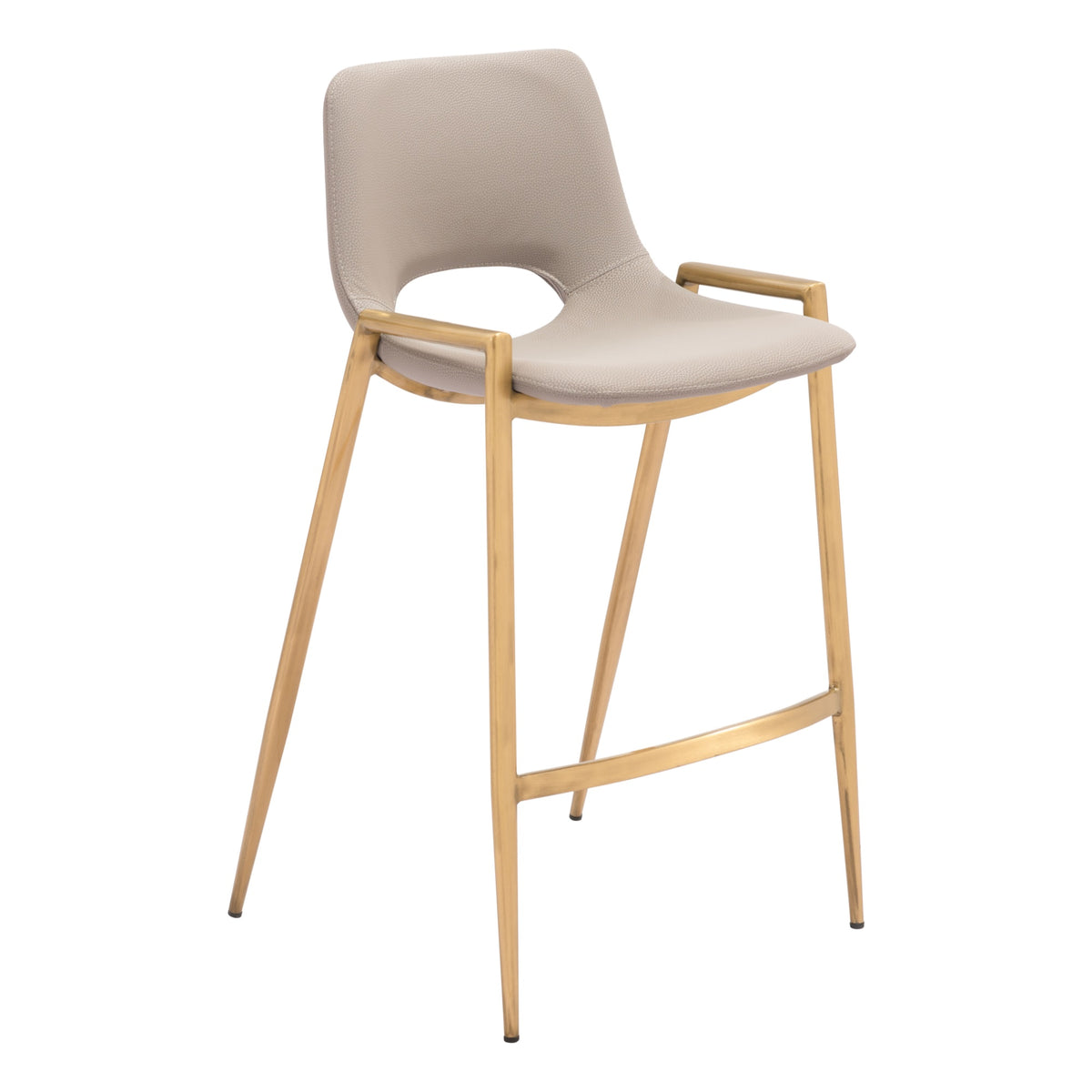 Desi Counter Stool (Set Of 2) Beige And Gold