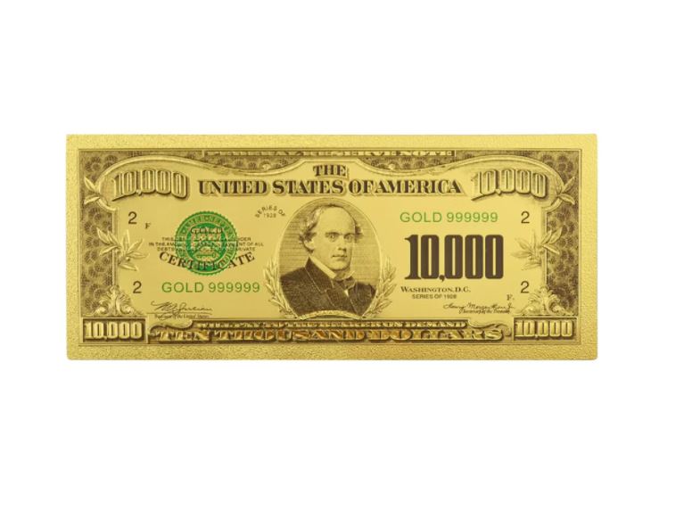 Ten Thousand Thousand US Dollars 24K Gold Plated Collectible Fake Banknotes for Decoration