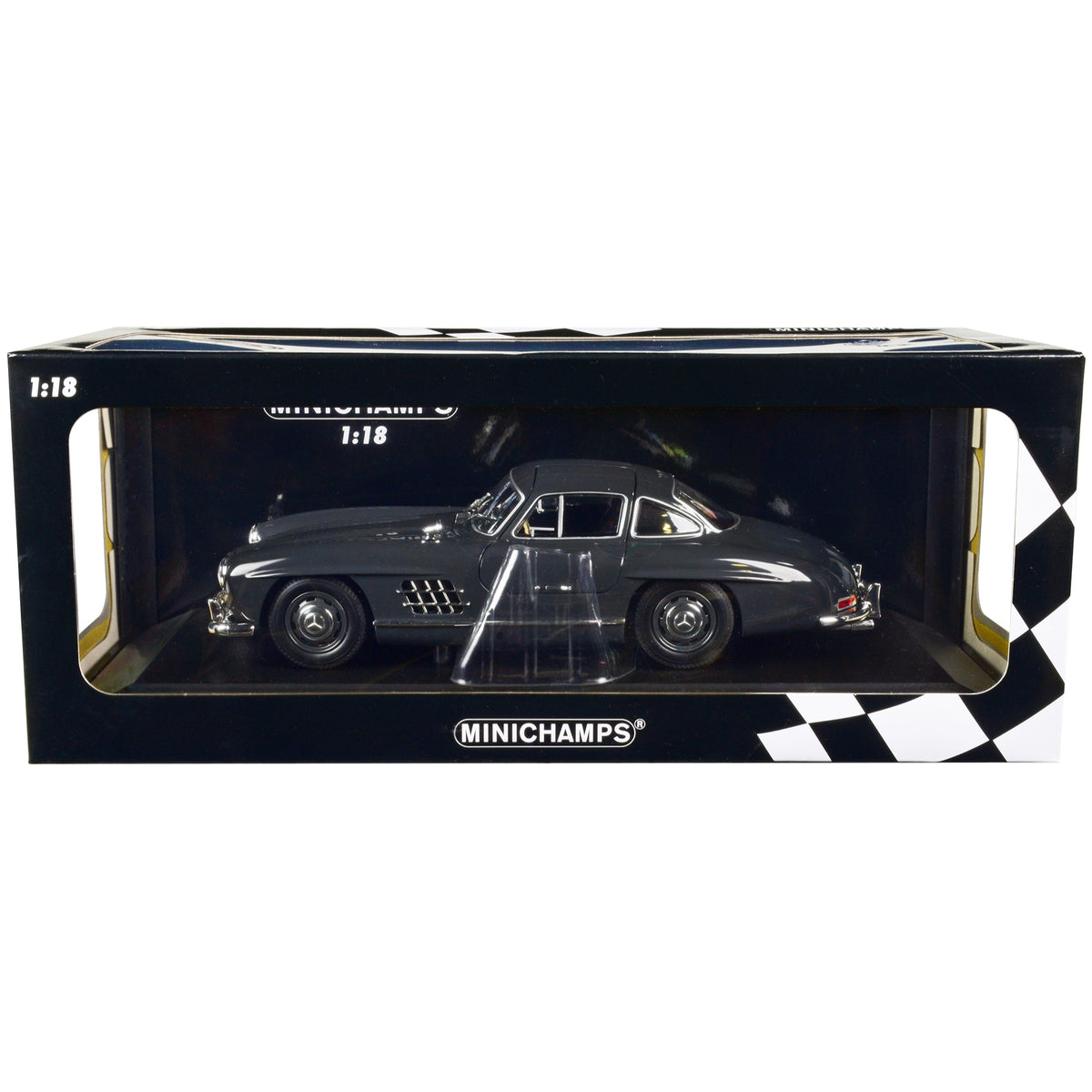 1955 Mercedes-Benz 300 Sl W198 Dark Gray Limited Edition To 414 Pieces Worldwide 1/18 Diecast Model Car By Minichamps