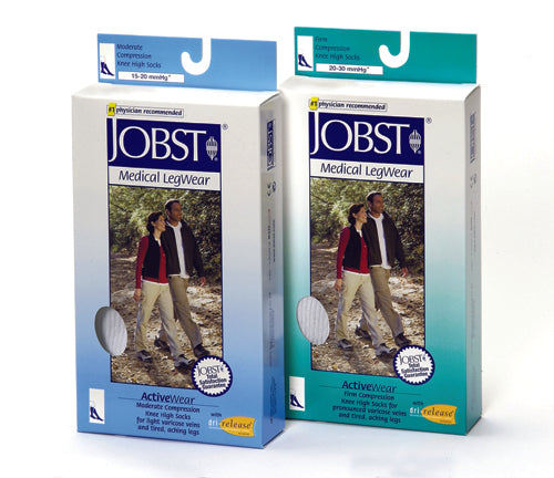 Jobst Activewear 15-20 Knee-Hi Socks White Small