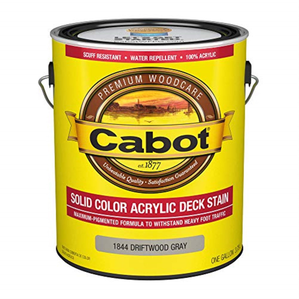 1109925 Stain Deck Solid Drgrygl Cabot Solid Tintable Driftwood Gray Water-Based Acrylic Deck Stain 1 Gal (Pack Of 4)