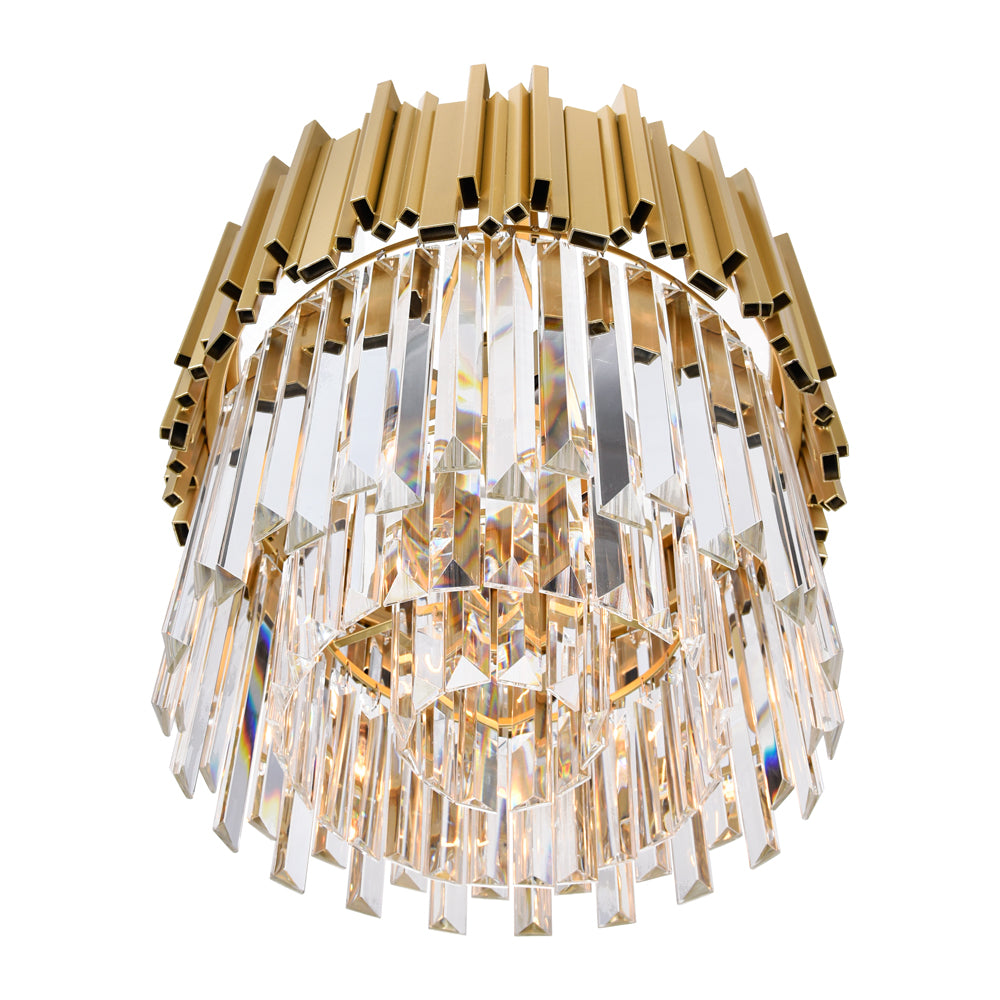 4 Light Down Chandelier With Medallion Gold Finish